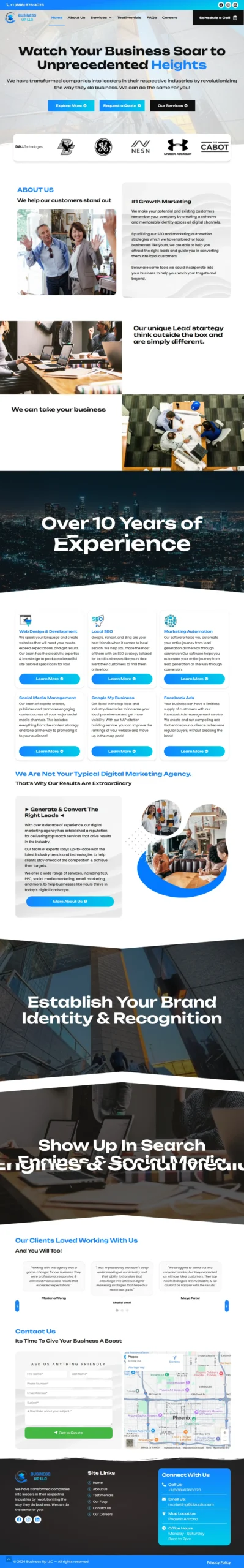 Business Up LLC website design by Zain Ul Abideen – WordPress Developer at Zain Developer